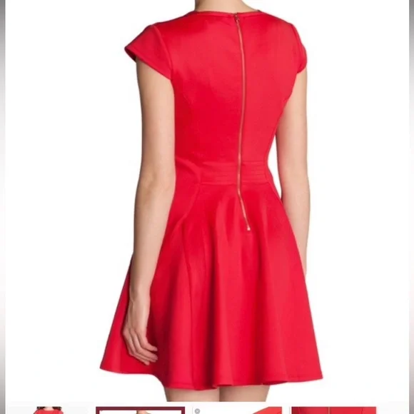 Ted Baker Red Scuba Tezz Skater Dress 1 - Picture 3 of 10